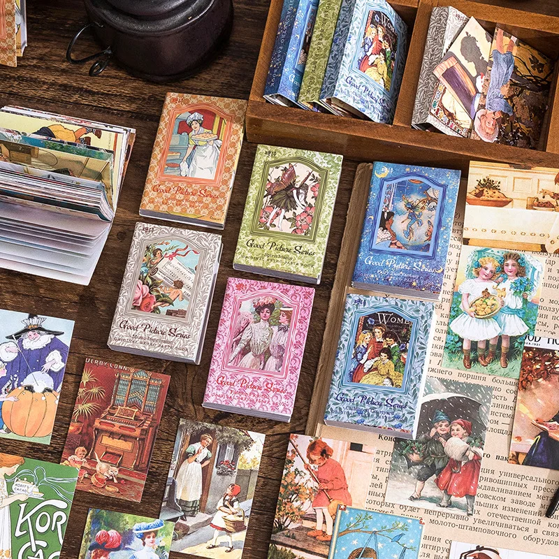 

50pcs Vintage Illustrated Stickers for Card Making DIY Scrapbooking/Diary/Notebook/Memo/Invitation/Envelope Scrapbook Supplies