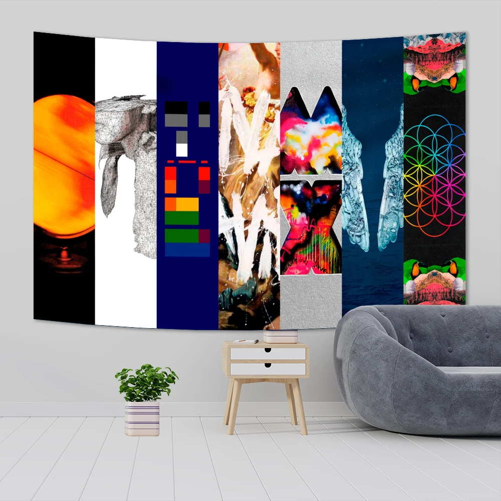 Рок Coldplay Band Альбом Хиппи Настенные гобелены Богемные настенные Мандала INS