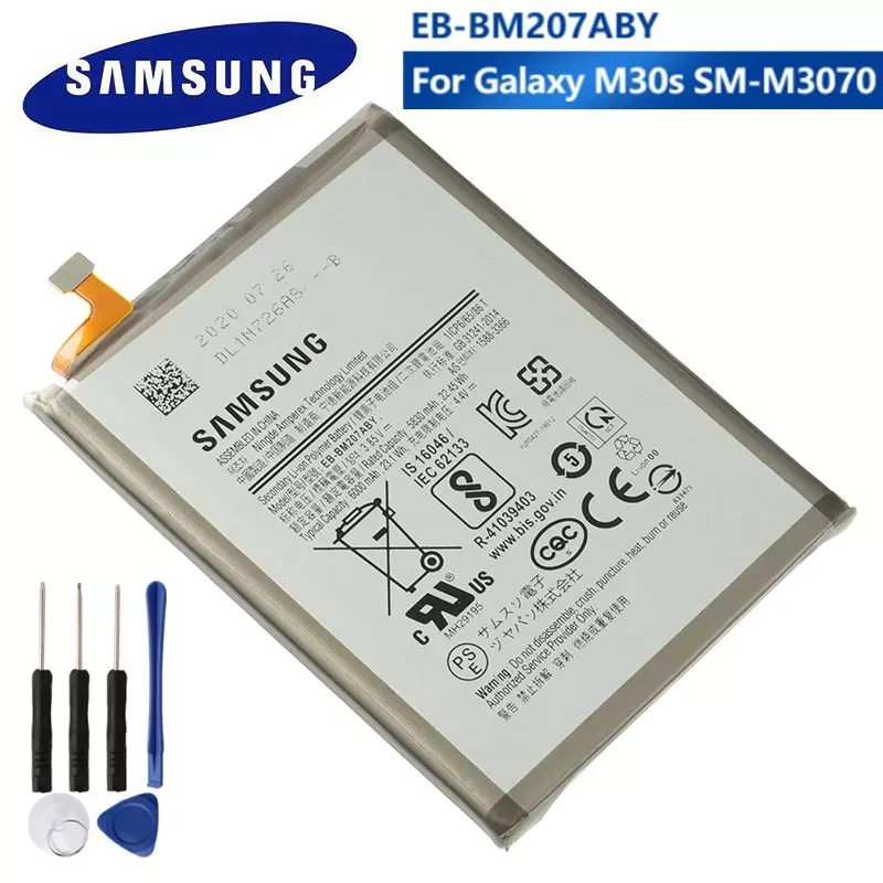 

Original 6000mAh EB-BM207ABY For SAMSUNG Galaxy M30s SM-M3070 M3070 M21 M31 M215 M30S M31 M315F M307 M21 F41 M21S M20S battery