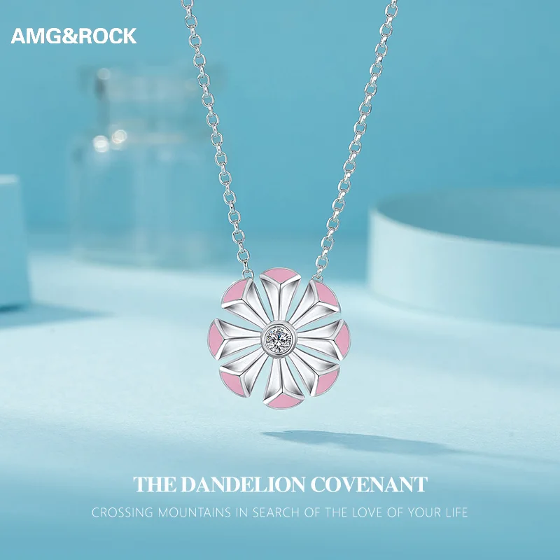 AMOROCK одуванчик желает ожерелье дерево кулон подарок для нее Lucky WISH ювелирные