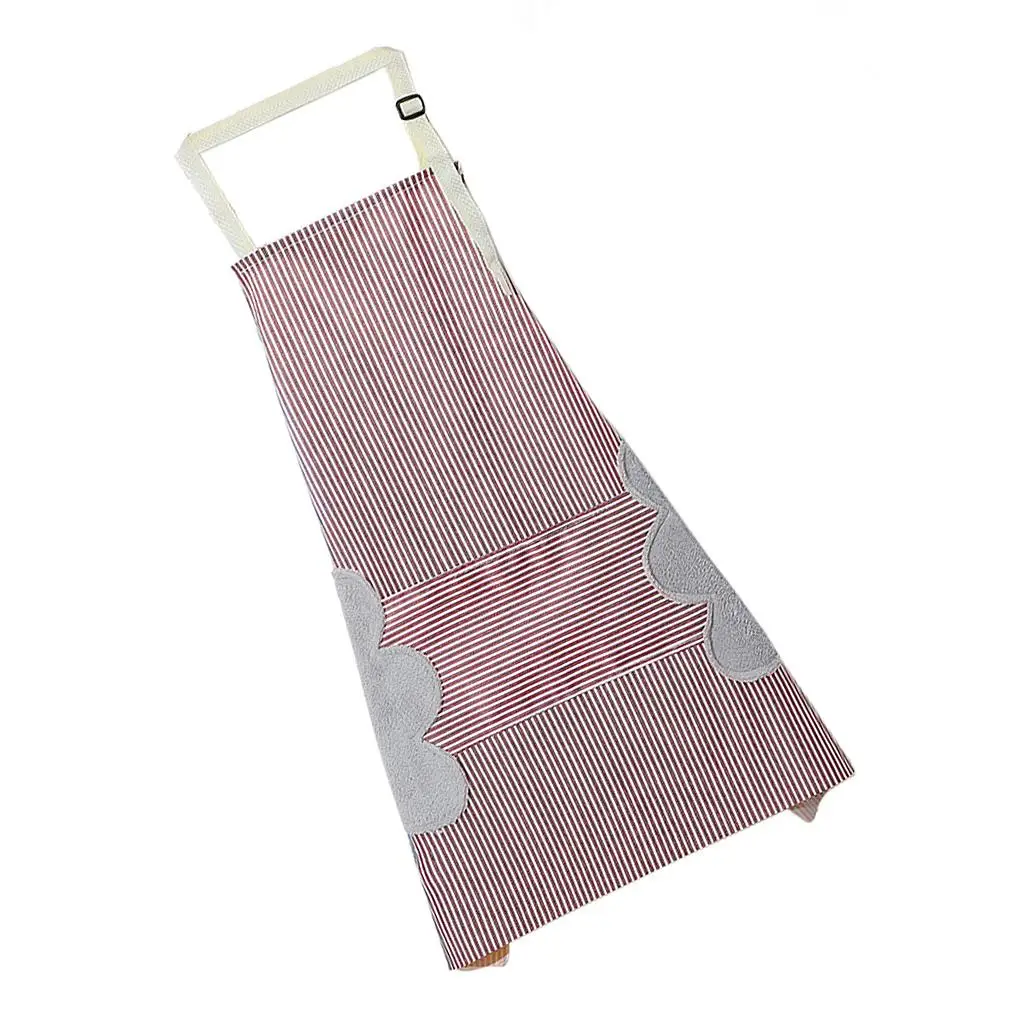 

Wipeable Apron Fashion Simple Stripe Kitchen Antifoul Apron Pinafore Woman Cooking Supplies Cafe Restaurant Flower Shop Overalls