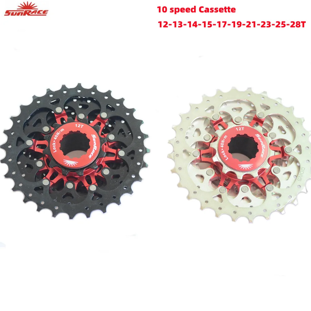 Sunrace Road Bicycle Freewheel 10 Speed Bike Cassette 12-28T