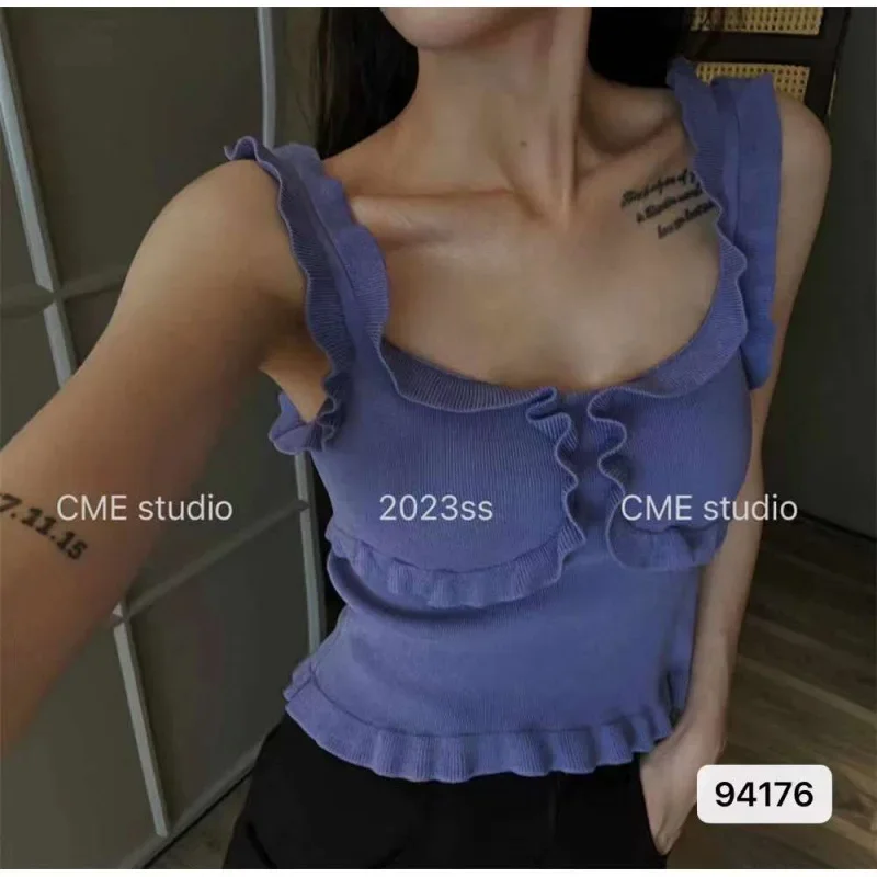 Новинка летняя укороченная майка женский сексуальный однотонный топ с