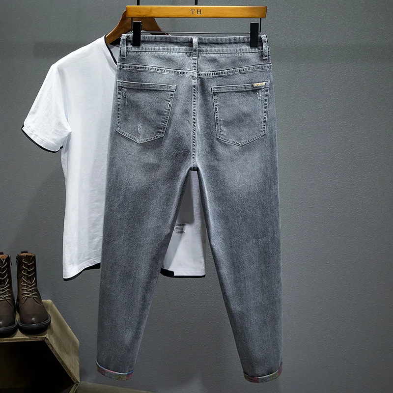 7XL-S Plus Size 2023 New Korean Cashew Trend Casual High Street Male Port Style Couple Jacquard Wide-Leg Daddy Jeans