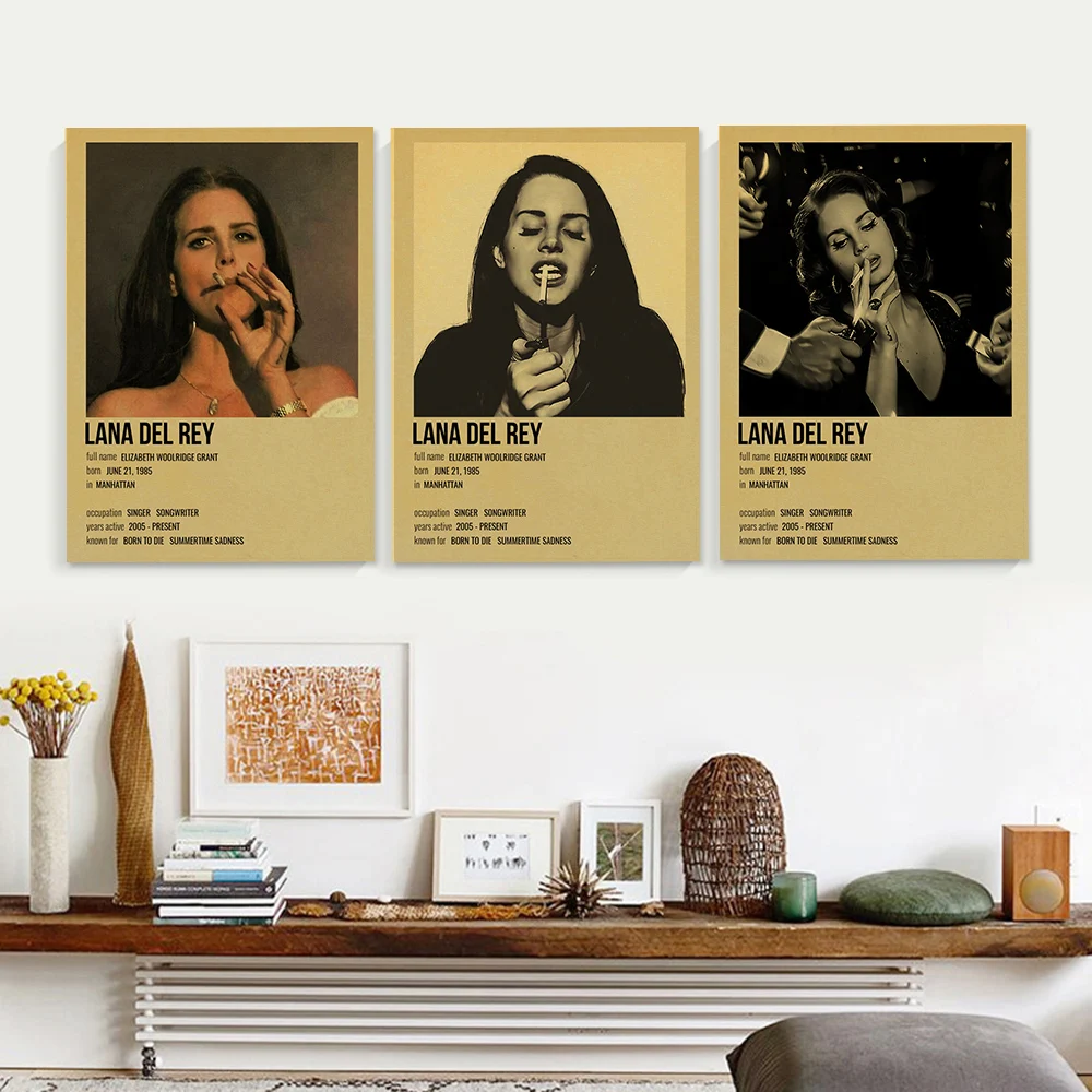 Популярный постер-певица Лана Дель Рей домашний декор для кабинета спальни бара