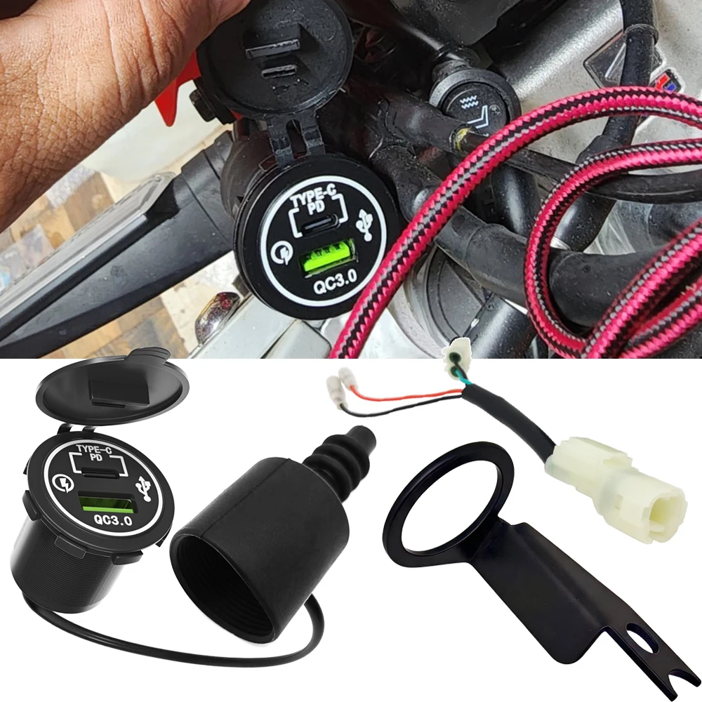Фото Комплект аксессуаров DC 12V с разъемом для подключения, совместимый с Honda CRF 450L / 450RL (2019 г. - настоящее время) №1
