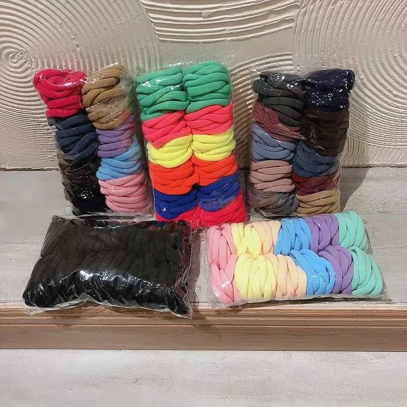 

100Pcs/set high elasticity seamless towel loop, colored hair loop, headrope, candy colored rubber band,
