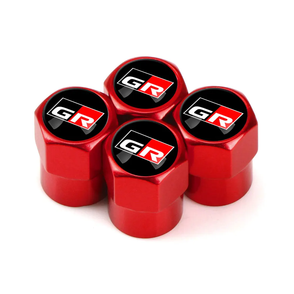 4PCS Car Stickers Universal Wheel Tire Stem Air Valve Caps Accessories Case For Toyota GR Gazoo Racing Sport Motor Styling - купить по