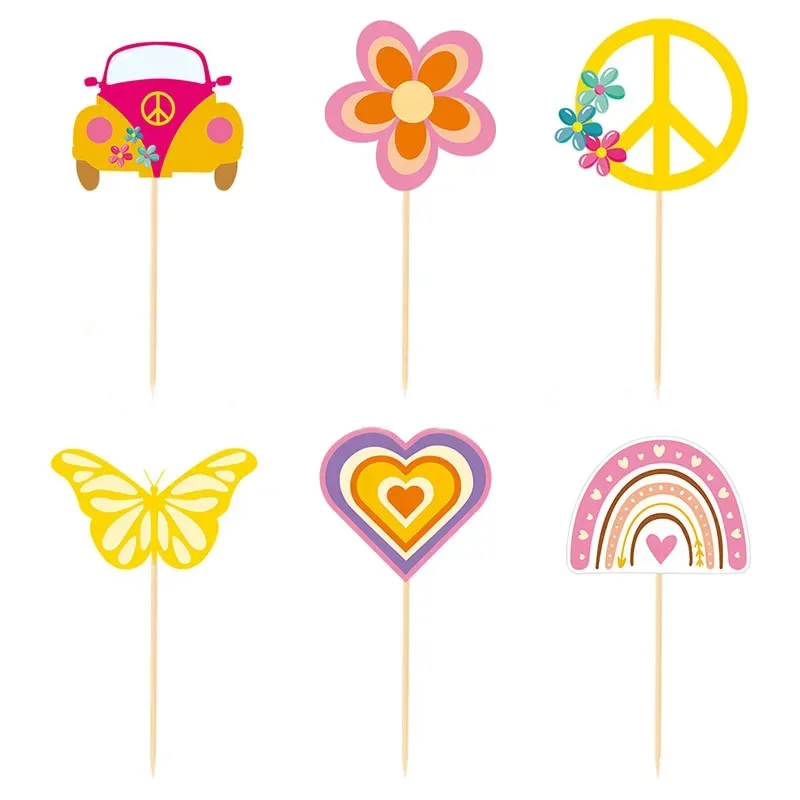 

Радужный цветок топпер для кексов