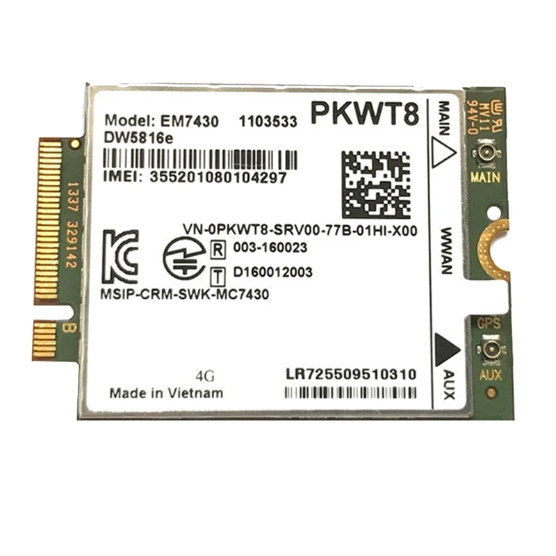 EM7430 DW5816E 4G LTE модуль GOBI6000 комплекты запасных частей для Dell Latitude 7280 7285 7290 7389 7390 7480 E7470