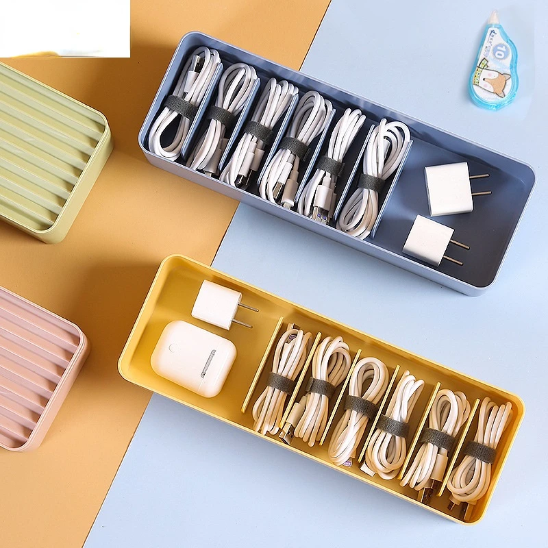 

Wire Plastic Collect Box Cable Manager Storage Cable Box Cable Charging Dustproof Desktop Box Power Storage Box