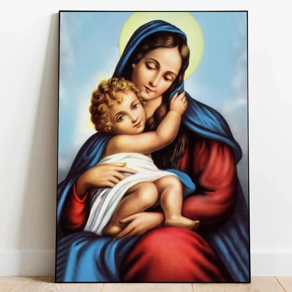 

Jesus Missionary Gospel Virgin Mary Poster Christian Artwork Canvas Painting Picture Nordic for Living Room Wall Art Home Decor