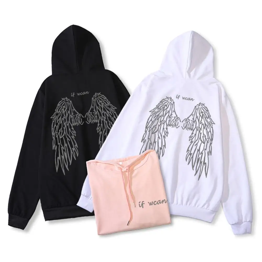 

Hoodie With Reflective Men Women Oversized Fashion Sweatshirt Fleece Hoodie Casual Printed Pullover Hip Hop Streetwear