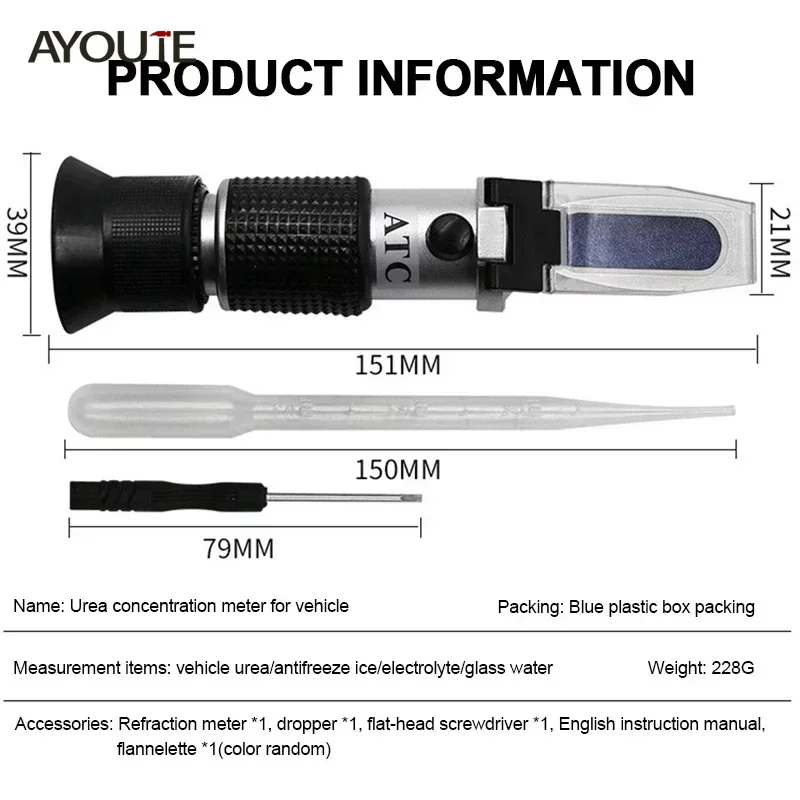 4 в 1 Автомобильный антифриз Рефрактометр автомобильный тестер мочевины и