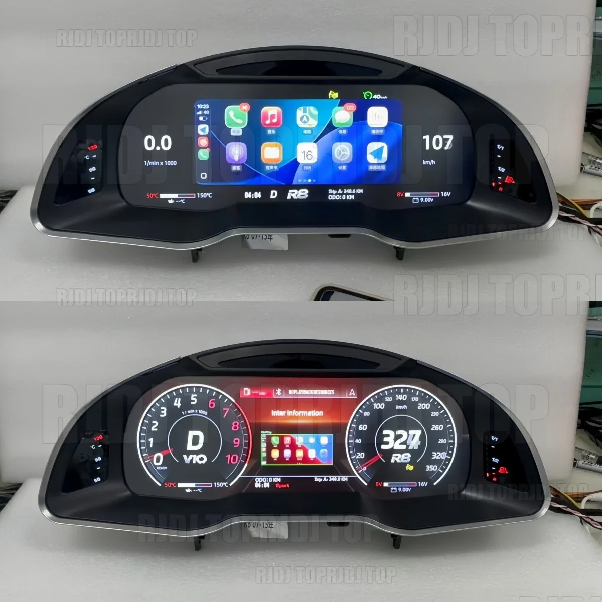 Фото 12,3-дюймовый цифровой приборный щиток с LCD-дисплеем для Audi R8 2007-2015, виртуальная панель приборов, установка Plug and Play, спидометр, панель приборной панели автомобиля. №1