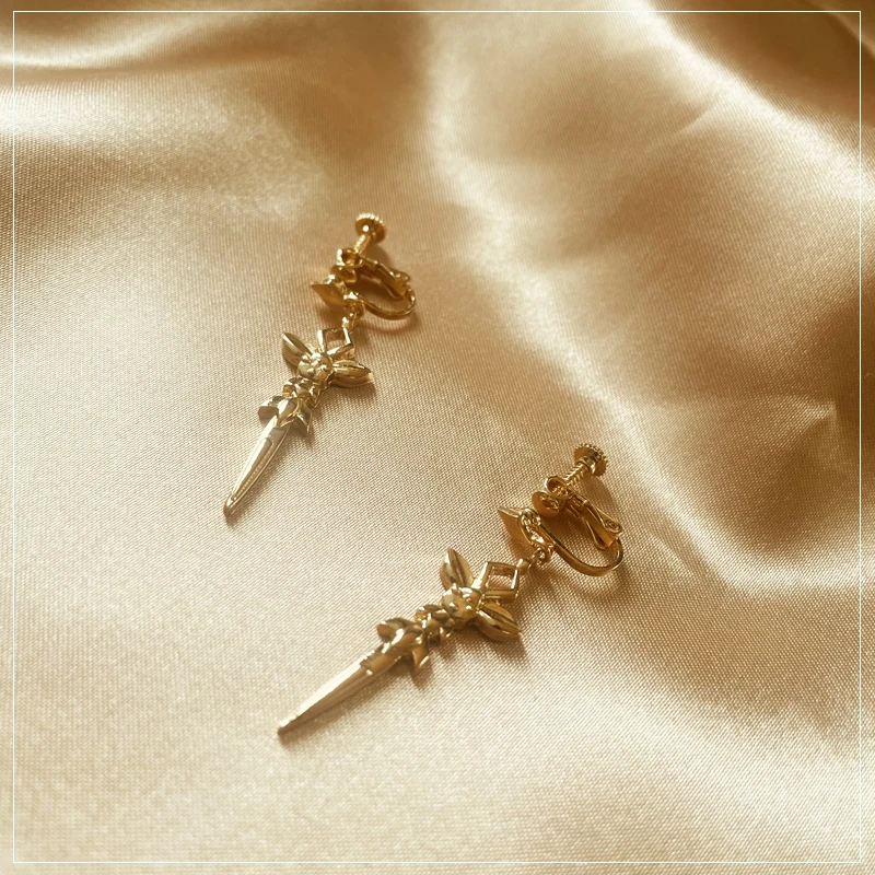 Аниме Honkai: Star Rail Himeko Модные клипсы для ушей серьги-гвоздики Ожерелье косплей