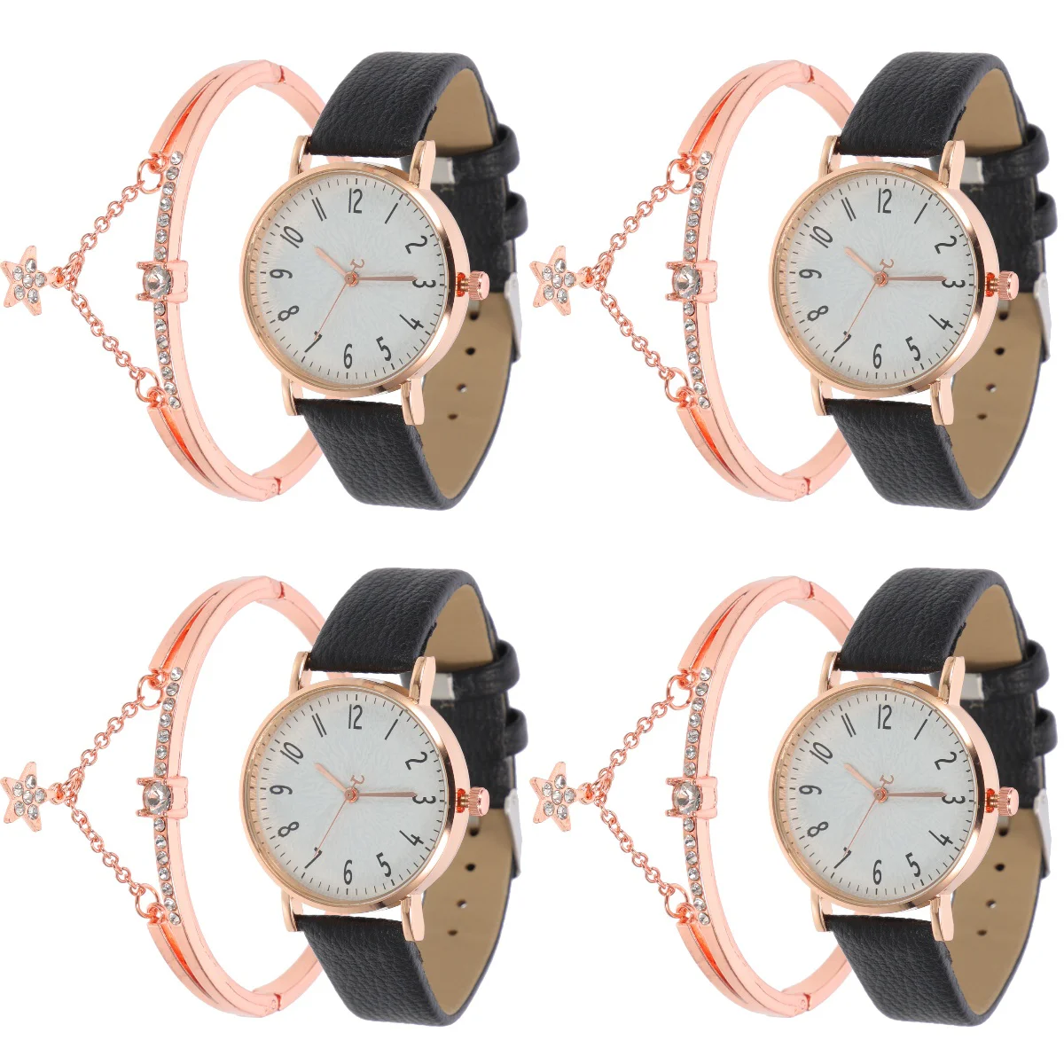 

4 Sets of Delicate Women Watch Decorative Wrist Watch Female Watch Bracelet Kit