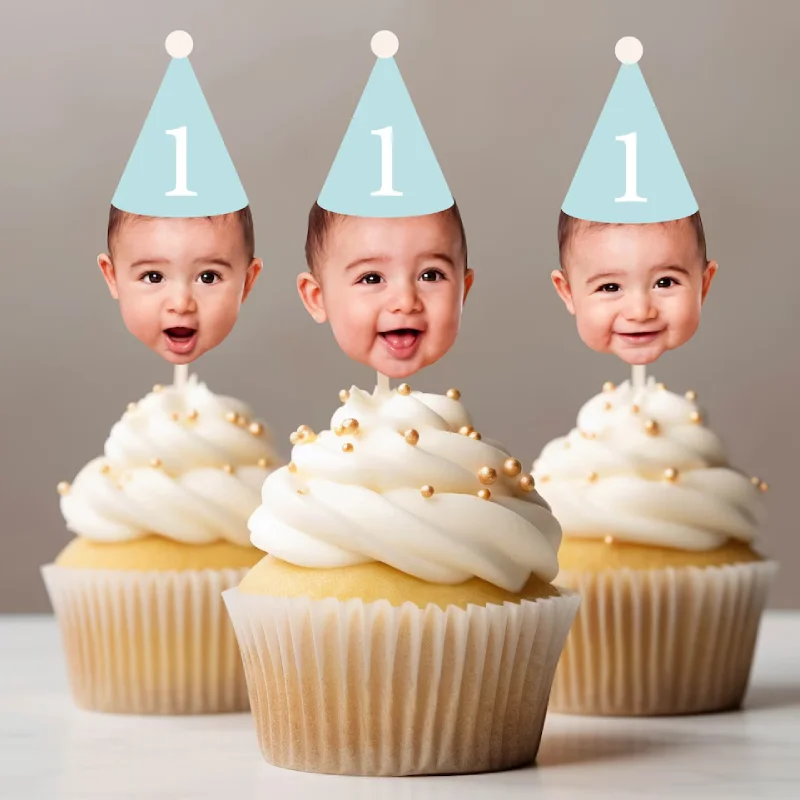 

Персонализированные топперы для кексов с лицом 12 шт.