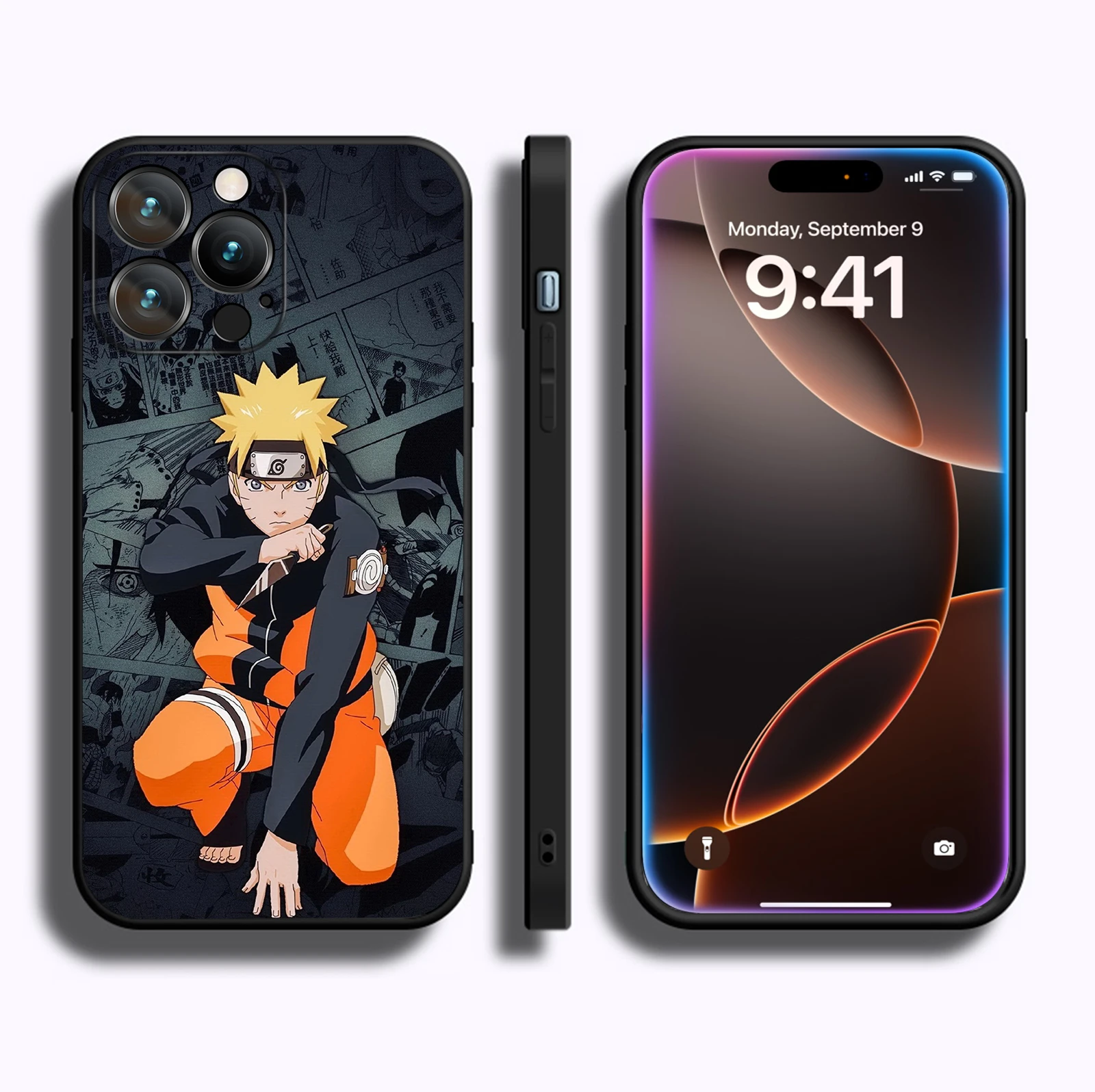 Чехол с аниме для iPhone 16 Pro Max Anime Uzumaki Rasengan Защитный чехол телефона 15 14 13 12 11 Plus