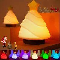 led night light christmas tree light colorful silicone lamp usb chargable light for children kids mother girl gift baby