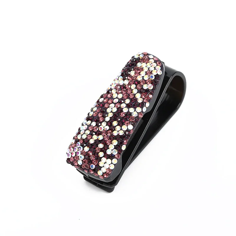 

1PC Eyeglasses Holder Sun Visor Glasses Cases Rhinestone Diamond Car Ornament Sunglasses Portable Auto Fastener Clip