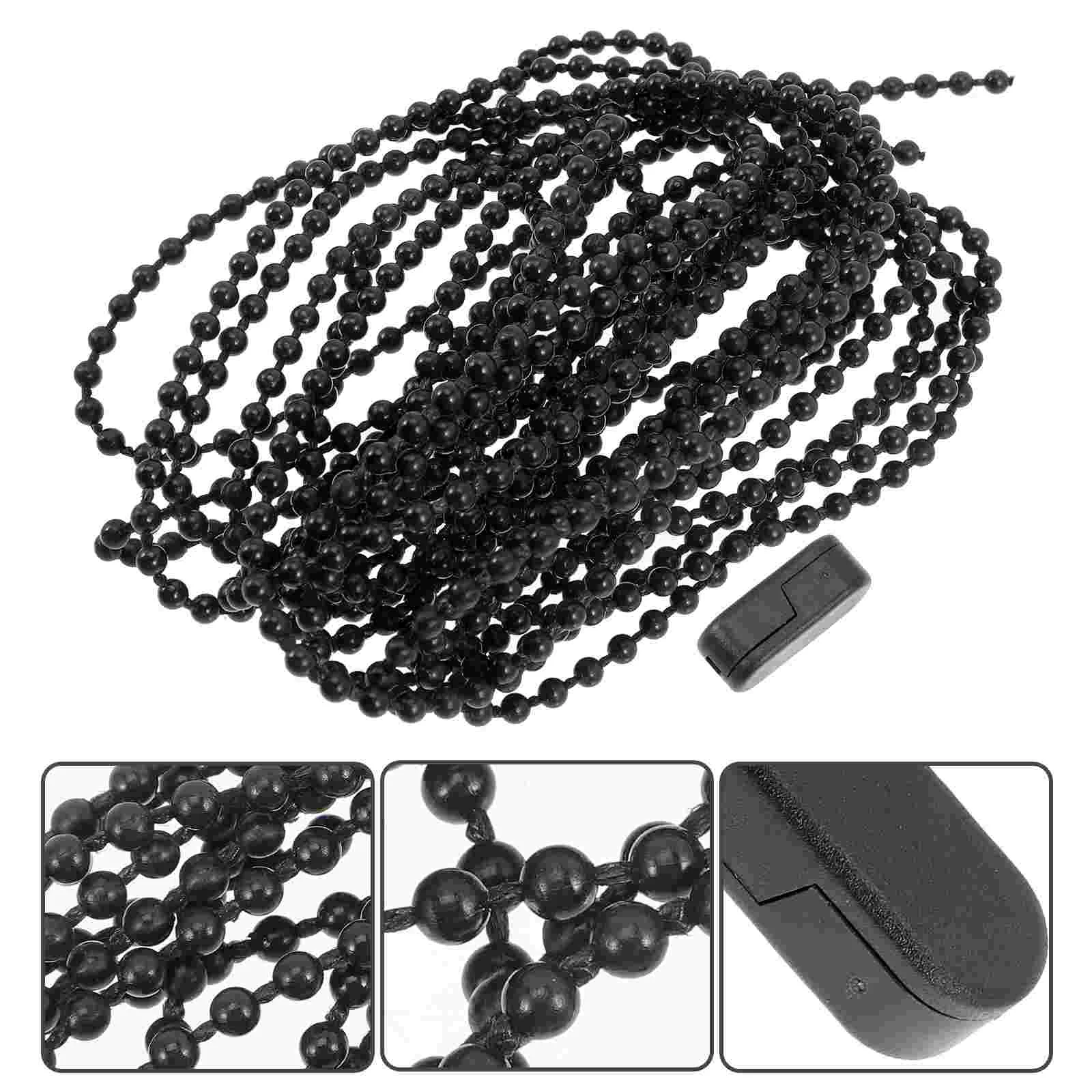 Цепочка для рулонных штор шариковый шнур удлинитель с кисточками черный из