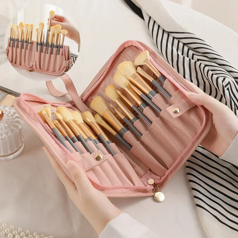 Сумка для хранения кистей макияжа сумка карандашей и бровей косметичка большой