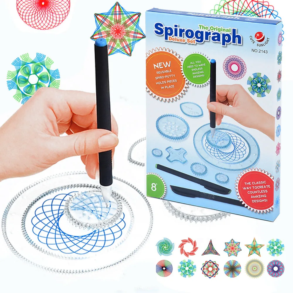 

Multi-function Painting Puzzle Spirograph Geometric Ruler Drafting Tools For Students Drawing Toys Children Learning Art Tool