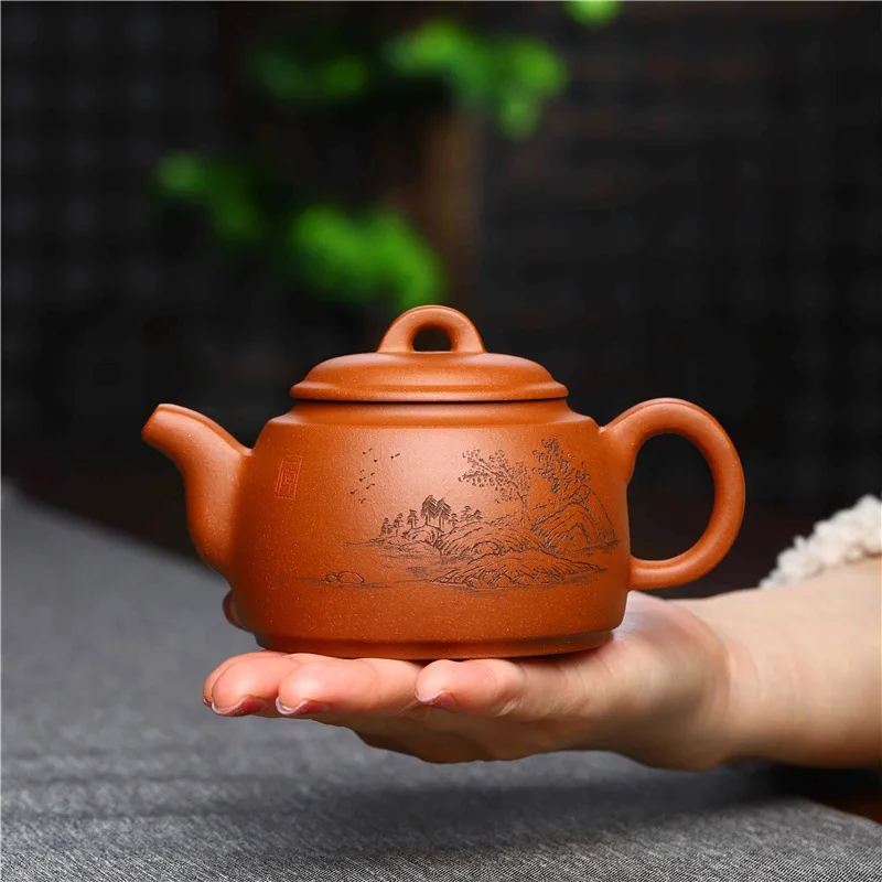 

Yixing Purple Clay Pot【Factory Direct】Handmade Boutique Raw Ore Descending Slope Mud Zhong Quan Tea Set Home Live Broadcast Deli