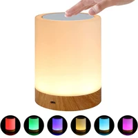 night light touch sensor lamp bedside table lamp rechargeable dimmable rgb color desktop night lamp for room children kids gift