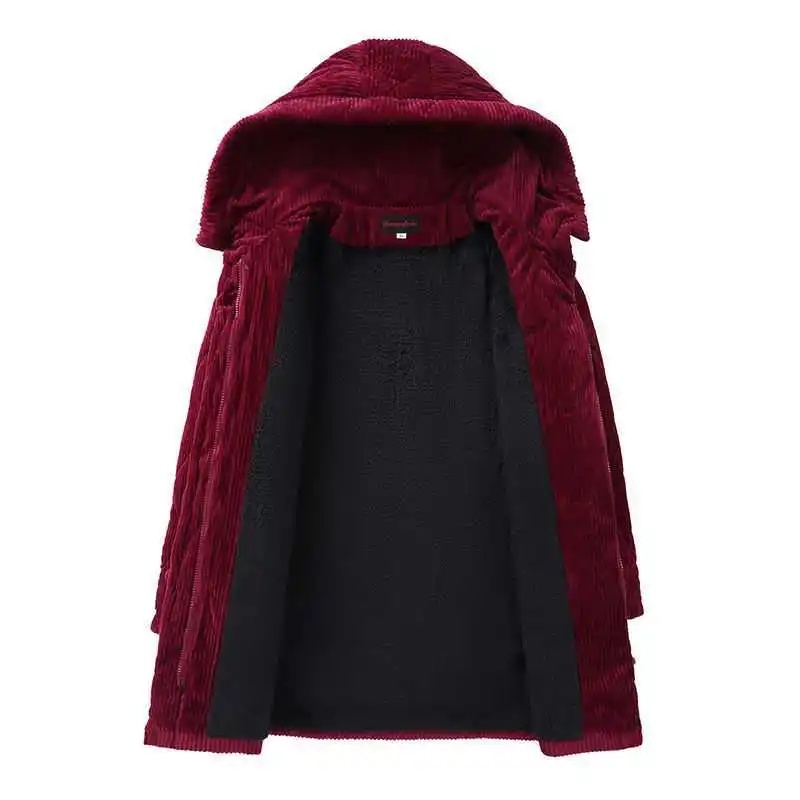 Corduroy Winter Coat Women Puffer Jacket Winter New Korean Style Long Ladies Over-the-knee Cotton Padded Jacket Keep Warm