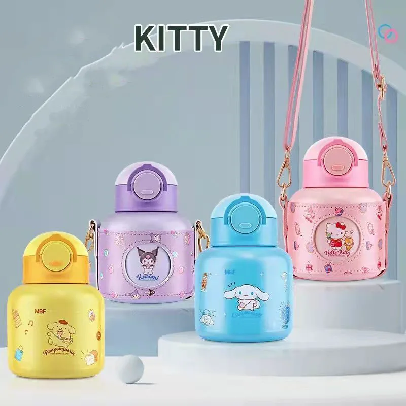

Kawaii Sanrios серии аниме Hellokitty Kuromi Cinnamoroll мультфильм Милая Высокая емкость 304 нержавеющая сталь термос чашка с соломинкой