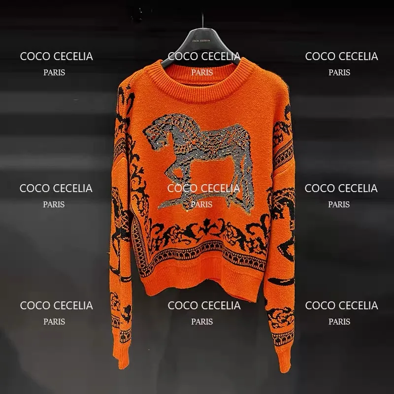 Женская одежда с бриллиантами модные винтажные свитера осенне-зимние вязаные
