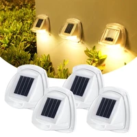 2pcs solar led fence wall light transparent outdoor waterproof garden wall mounted fence lamp yard patio led solar light