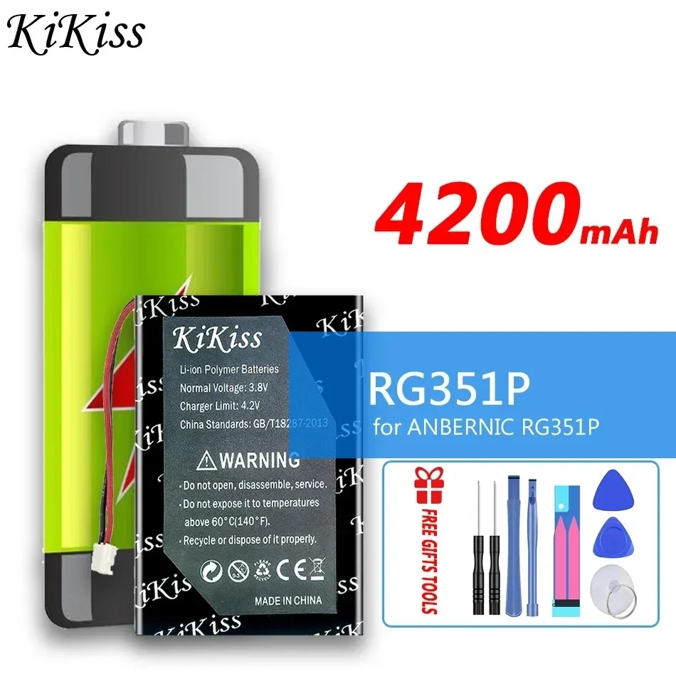 Аккумулятор KiKiss емкостью 4200 мАч для портативного ретро-порта ANBERNIC RG351P