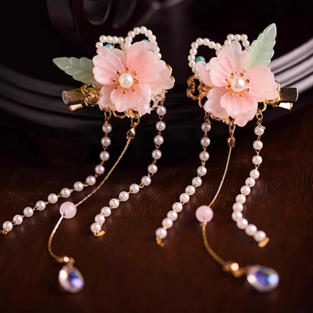 Набор заколок для волос в китайском стиле с цветком кисточка булочек палочка Hanfu