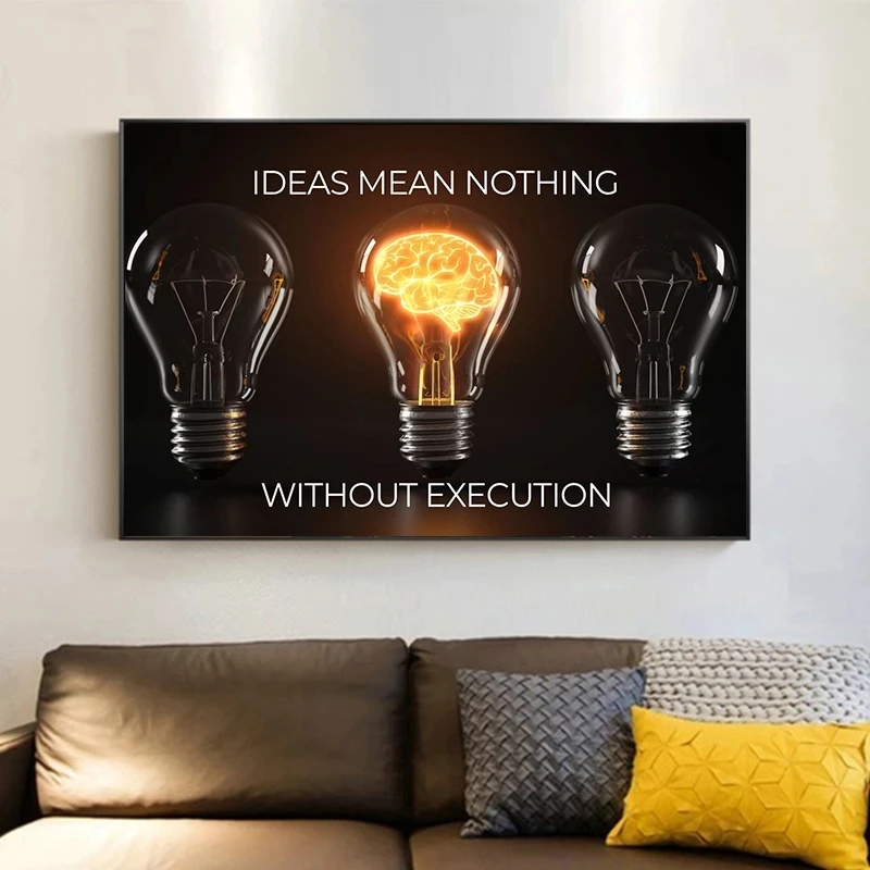 Мотивационные настенные художественные картины идеи значат ничего без