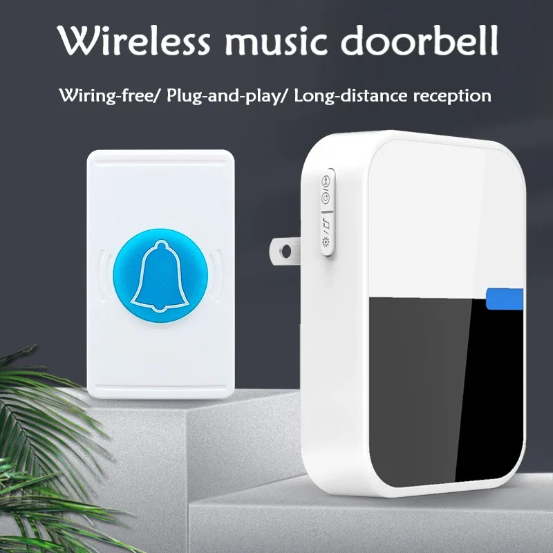 WHM08 Wireless Doorbell Remote Control Home Long-distance Electronic Remote Control Waterproof Doorbell Waterproof level IP44