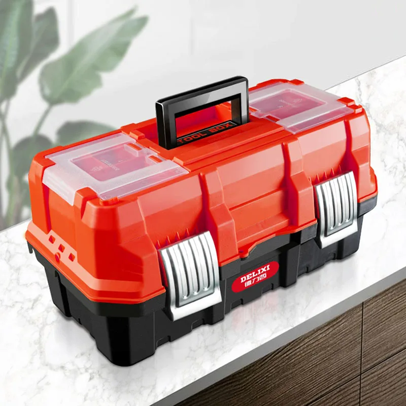 Portable Tools Box Triple Fold Large-capacity Waterproof Safety Case Shockproof Electrician Storage Boxes Suitcase Toolbox