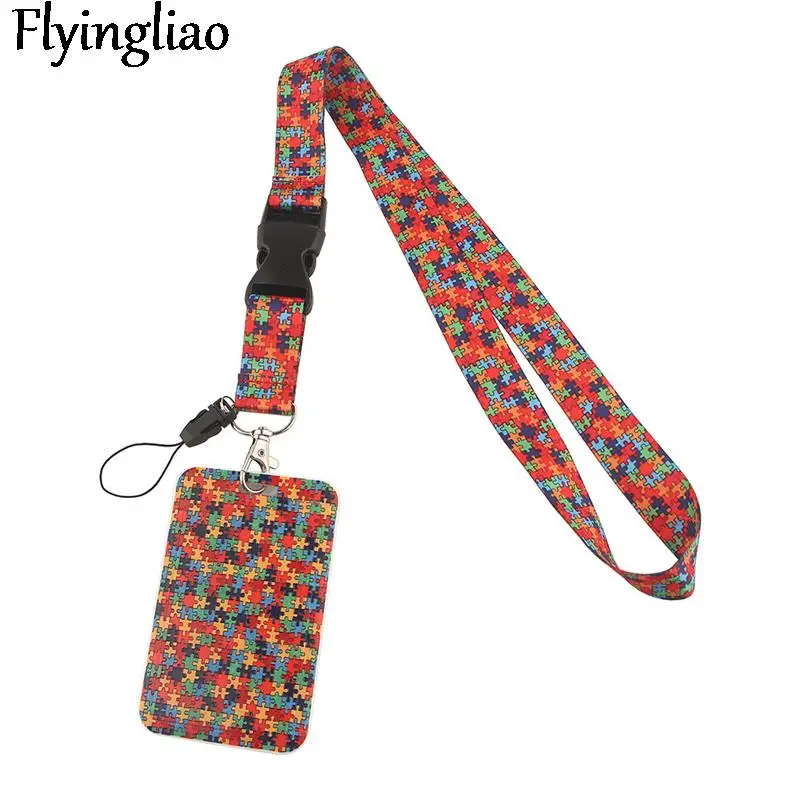 

Autism Awareness Lanyard ID Badge Holder Bus Pass Case Cover Slip Bank Credit Card Holder Strap Card Holder