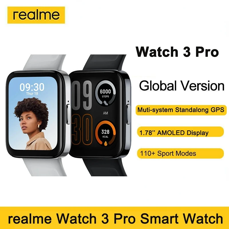 

Realme Watch 3 Pro Bluetooth Calling Smart Watch Muti-system Standalong GPS 1.78'' 110 Sport Model 345mAh Battery Smartwatch