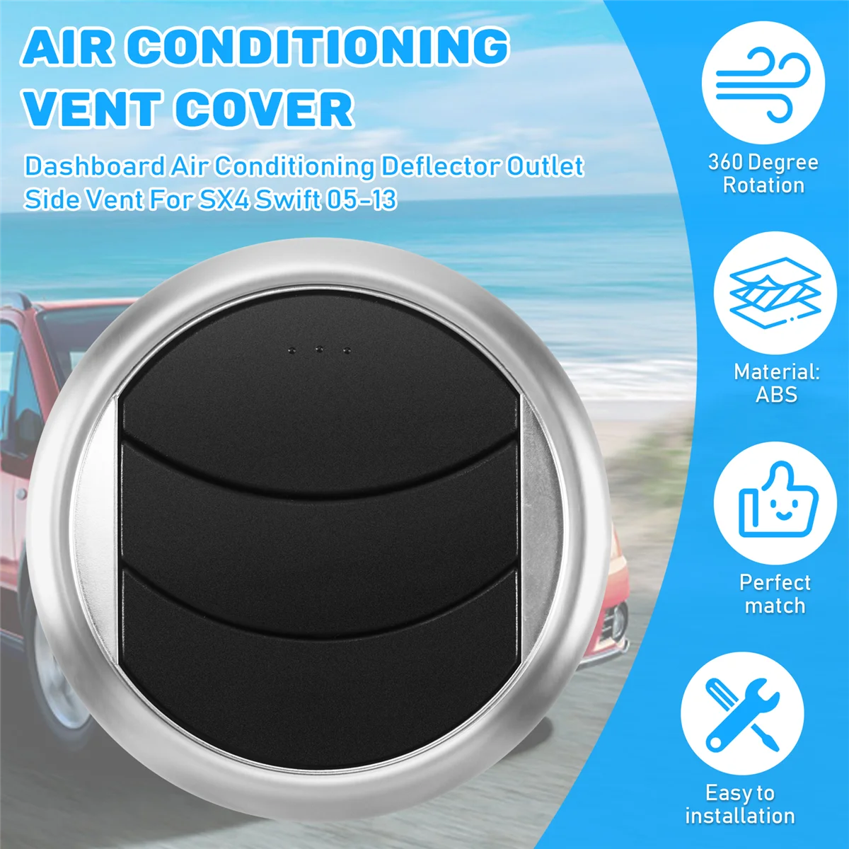 Дефлектор кондиционера для приборной панели боковое отверстие выхода SX4 Swift 05-13