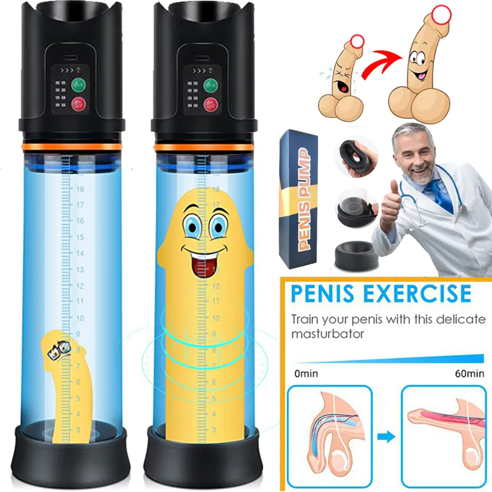 

Электрический насос для пениса, Мужской мастурбатор, устройство для увеличения члена, вакуумное Всасывание воды для увеличения пениса, тренажер для эрекции