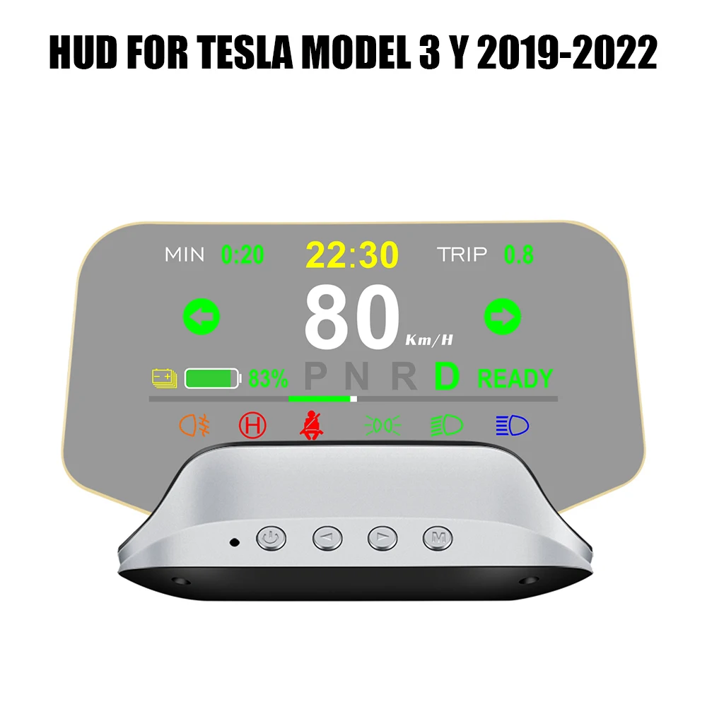 

Цифровой комплект сигнализации, Автомобильный дисплей на лобовое стекло T3, проектор HUD для Tesla Model 3 Y 2019-2022, спидометр, об/мин