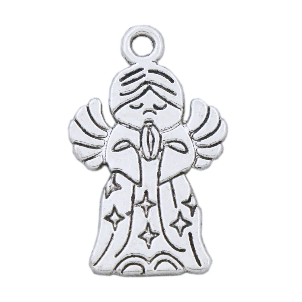 

Молитвенный ангел с подвеской крыло, бусины 24,2x15 мм, античные серебряные подвески, модные ювелирные изделия, компоненты L221, 15 шт.