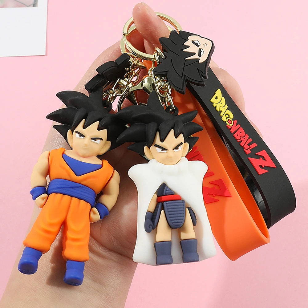 

Hot Anime Dragon Ball PVC Figurine Model Keychan Cartoon Son Goku Bejīta Yonsei Piccolo Keyring for Backpack Ornament Toy Gift