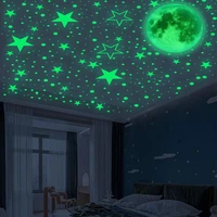 ceiling star sky paste luminous star moon fluorescent sticker childrens room bedroom wall decoration self adhesive wall sticker