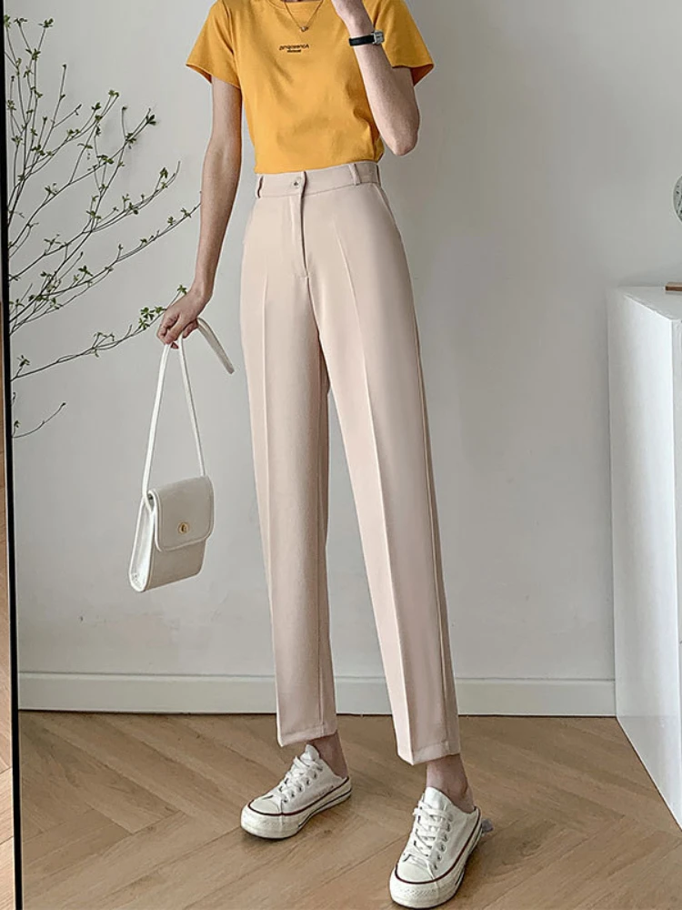 Классические брюки для женщин летние капри в Корейском стиле женские черные