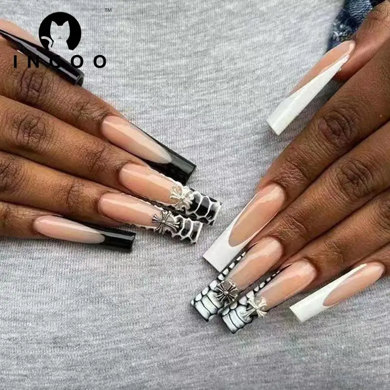 

24 шт., съемные длинные гвозди для накладных ногтей