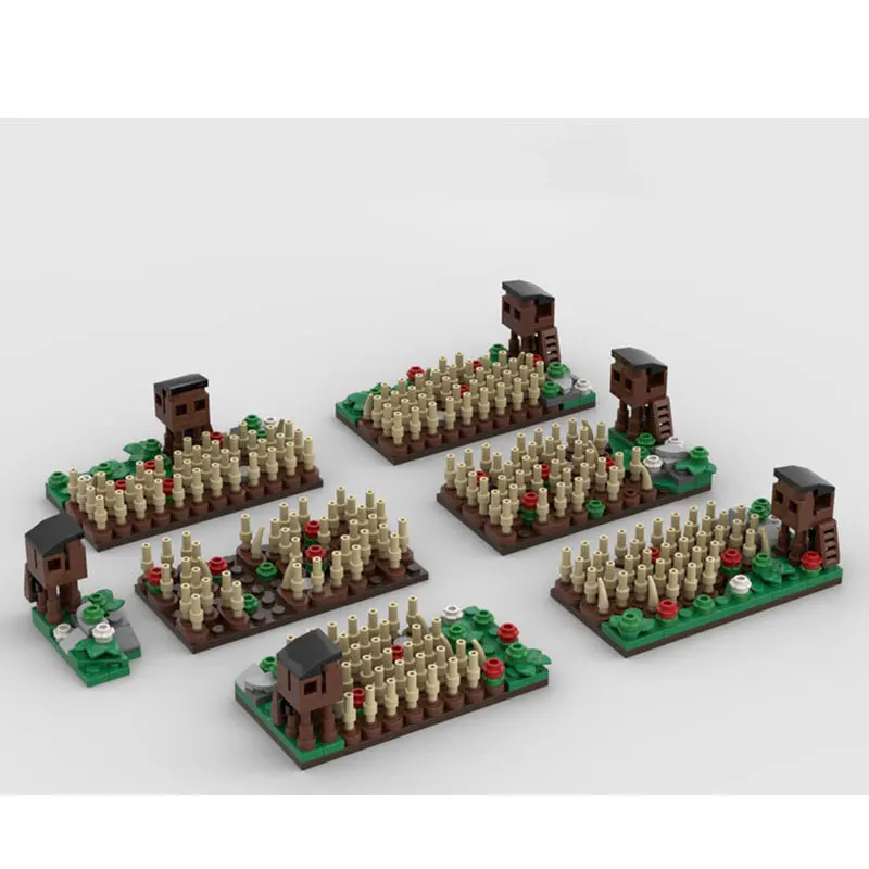 Конструктор MOC из мелких деталей: Средневековая ферма, Пшеничное поле, Модель сцены расширения замка, Игрушка-подарок (636 деталей) (art.: 3920db12e788f) - 3920db12e788f